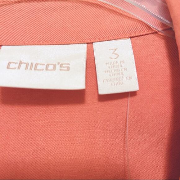 Chico's Soft Ruffle Jacket in Orange Marmalade Sz.3(XL) NWT - Picture 7 of 9